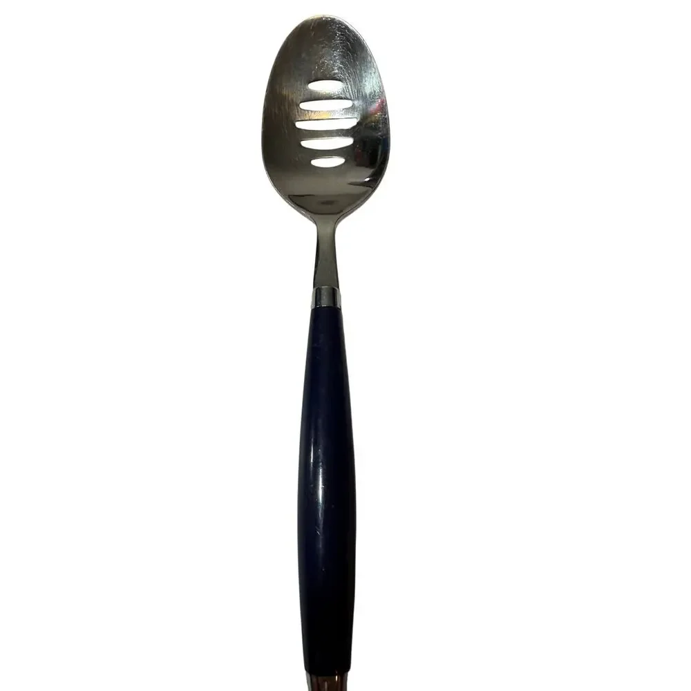 FIESTA 1 slotted serving spoon Hostess flatware Fiestaware BLUE Silverware